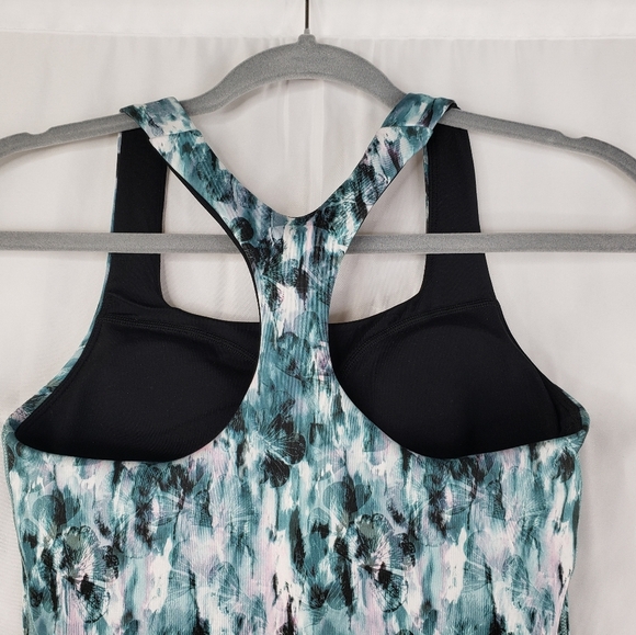 Sweaty Betty Razor Back Green Black & Pink Pull Over Work Out Top Sz XXS. - Picture 5 of 8